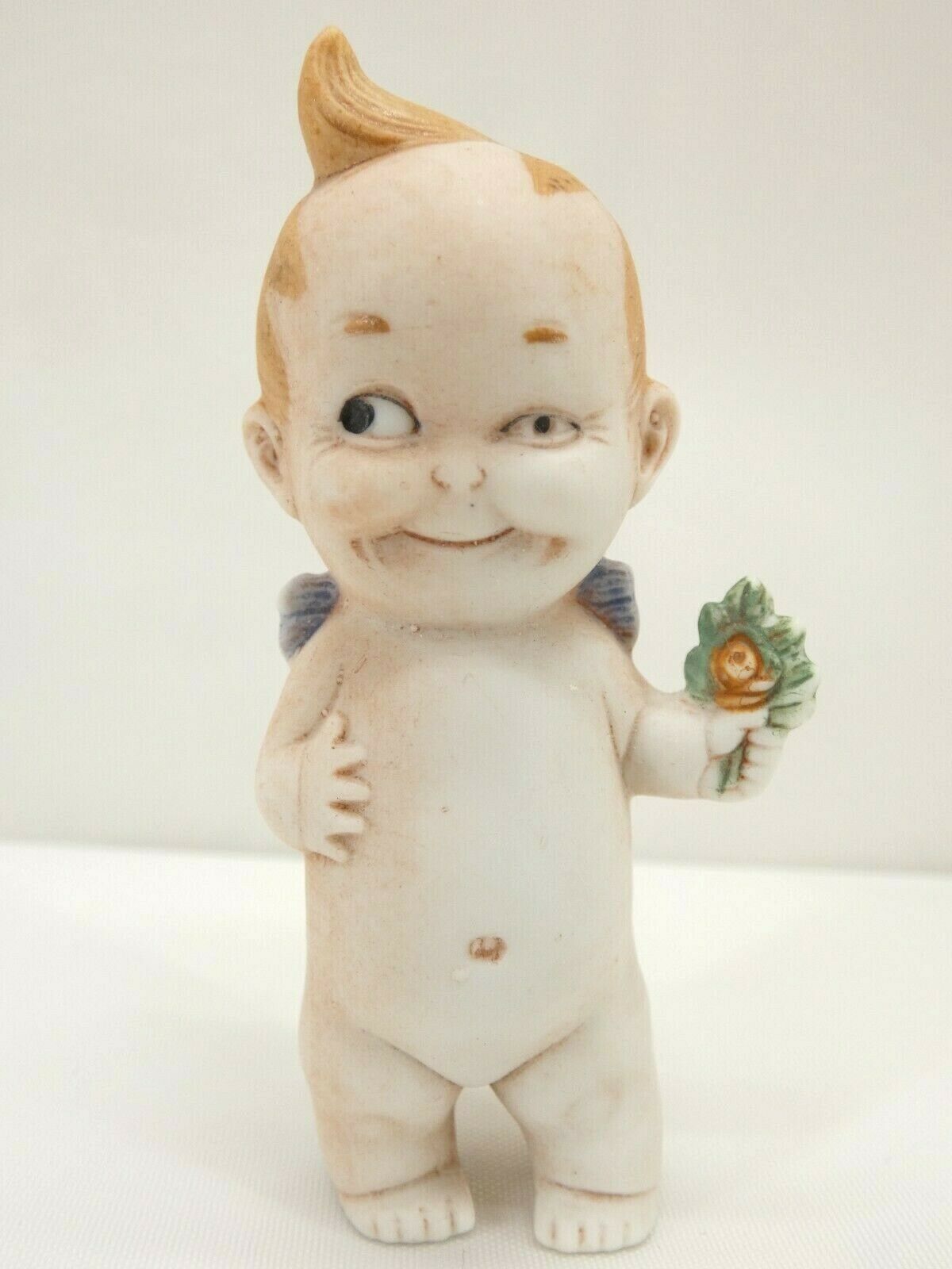 #15/1 German Bisque Kewpie-like Doll Figurine W/ Rose Schafer Vater (?)