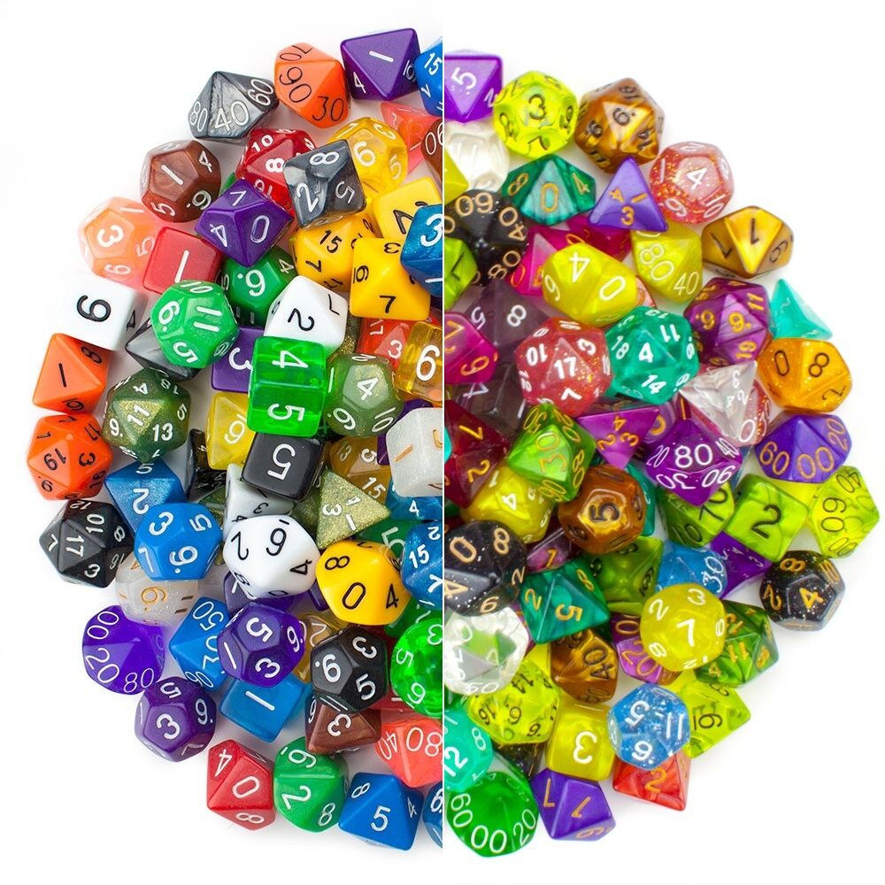 Lot Of 3 Random 7pc Polyhedral Dice Sets By Wiz Dice Rpg Dnd D20 With Dice Dag