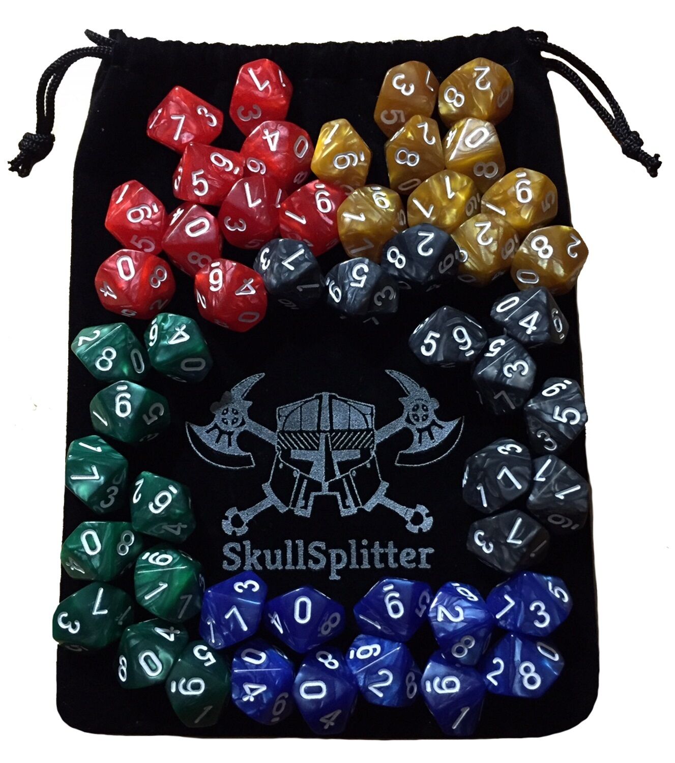 D10 Dice Set-5 Complete Sets, Perfect For Wod Or Math Dice Games - Counters