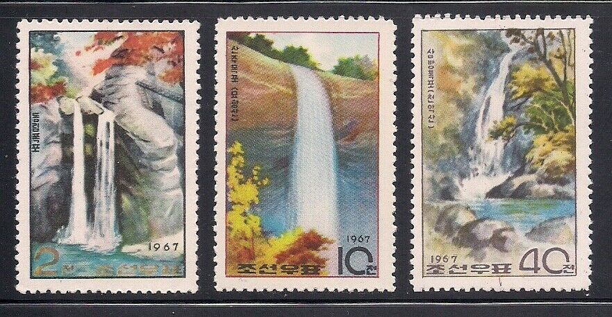 Korea...   1967   Sc # 805-07   Waterfalls   Mnh   Ngai   (3-3145)