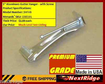 Hidden Rain Gutter Hangers 100 Quickscrew Premium 5 Inch 5" Aluminum W/clip
