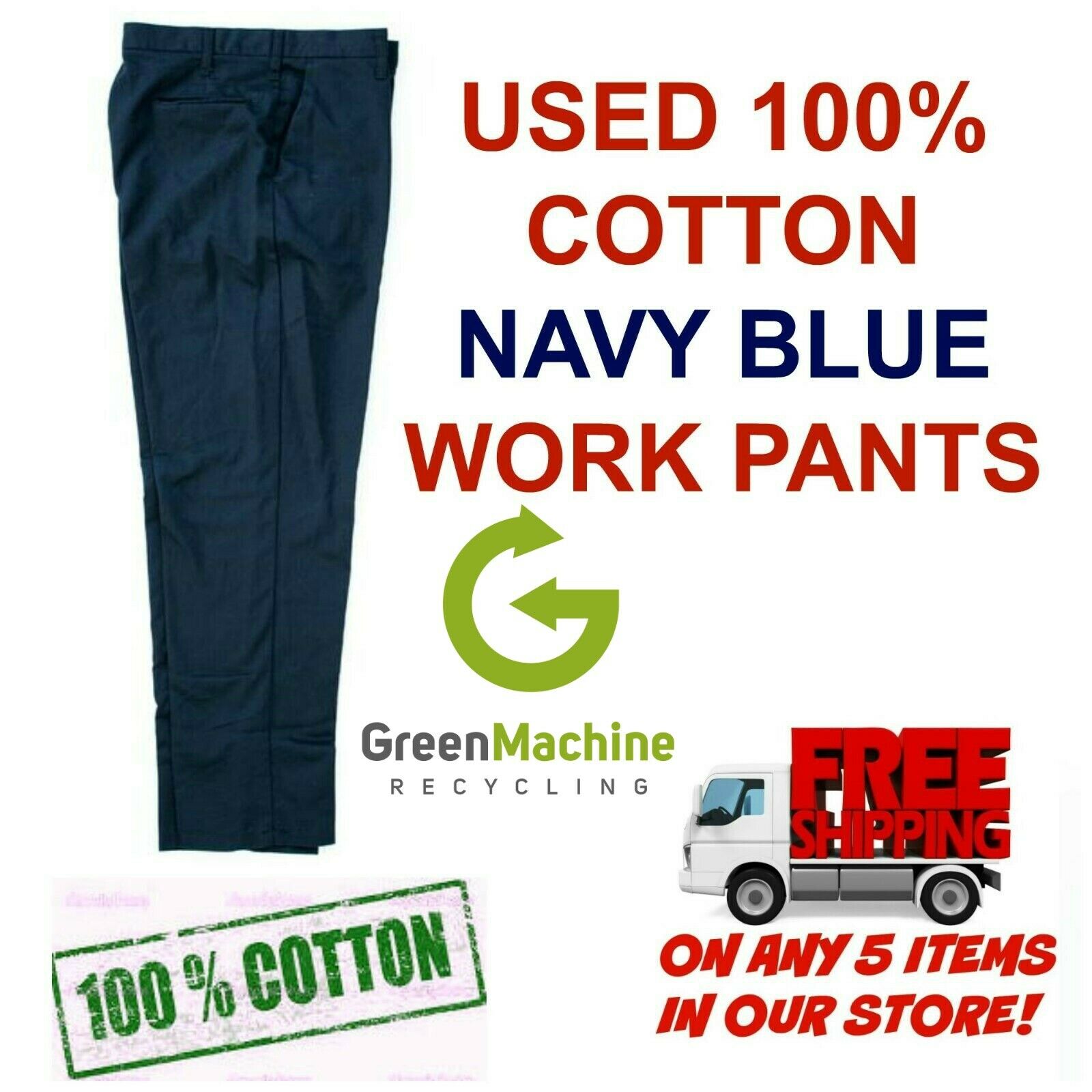 Used Uniform Work Pants 100% Cotton Cintas Redkap Unifirst G&k Dickies Etc