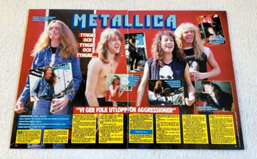 Metallica 1985 Hetfield Burton Clippings Posters Swedish Magazine Okej Vintage