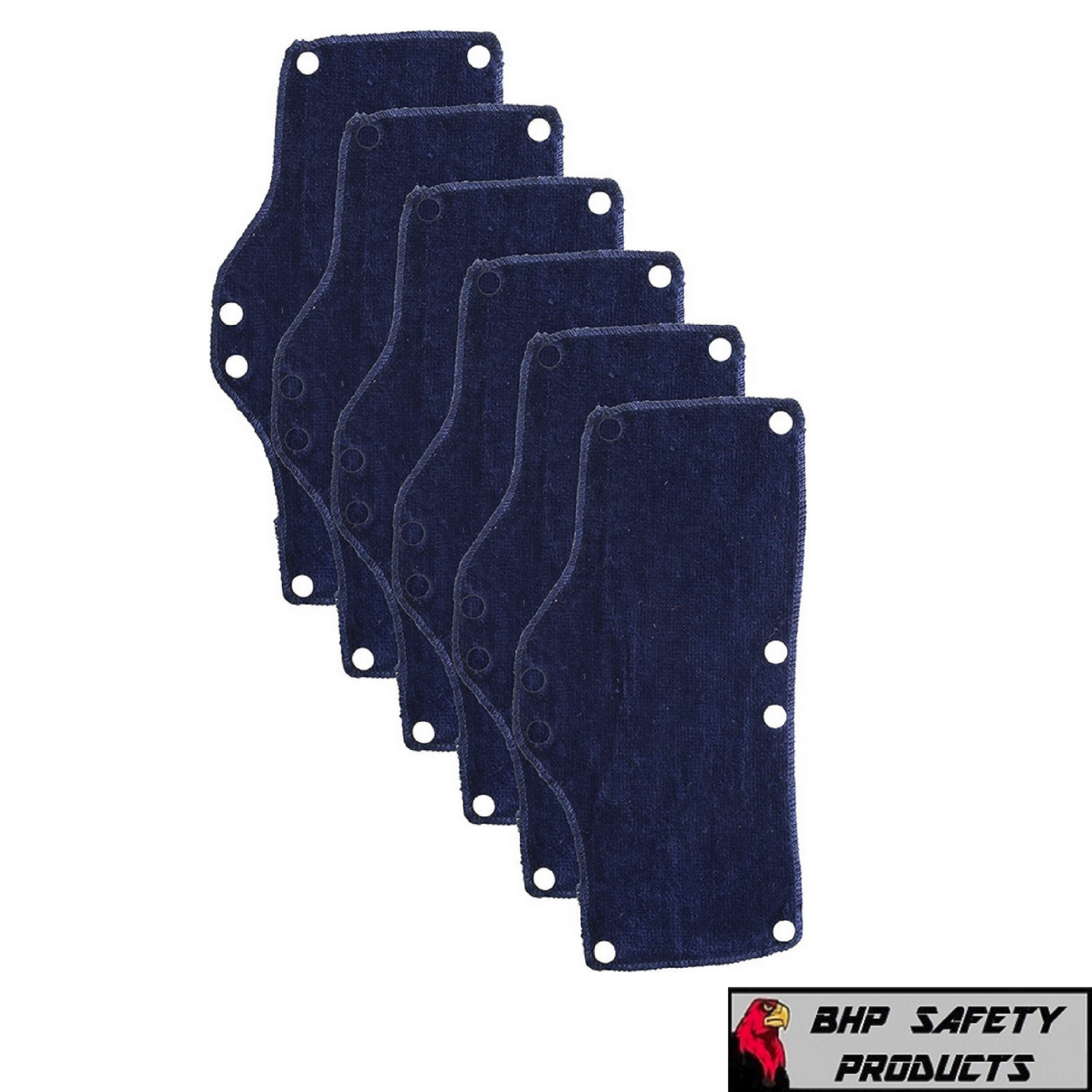Occunomix 870 Terry Cloth Snap On Navy Hard Hat Sweat Bands Contruction (6 Pack)