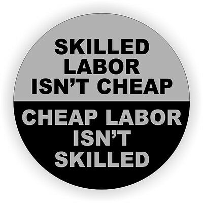 Skilled Labor Hard Hat Sticker | Helmet Decal Label Funny Union Laborer Usa -gry