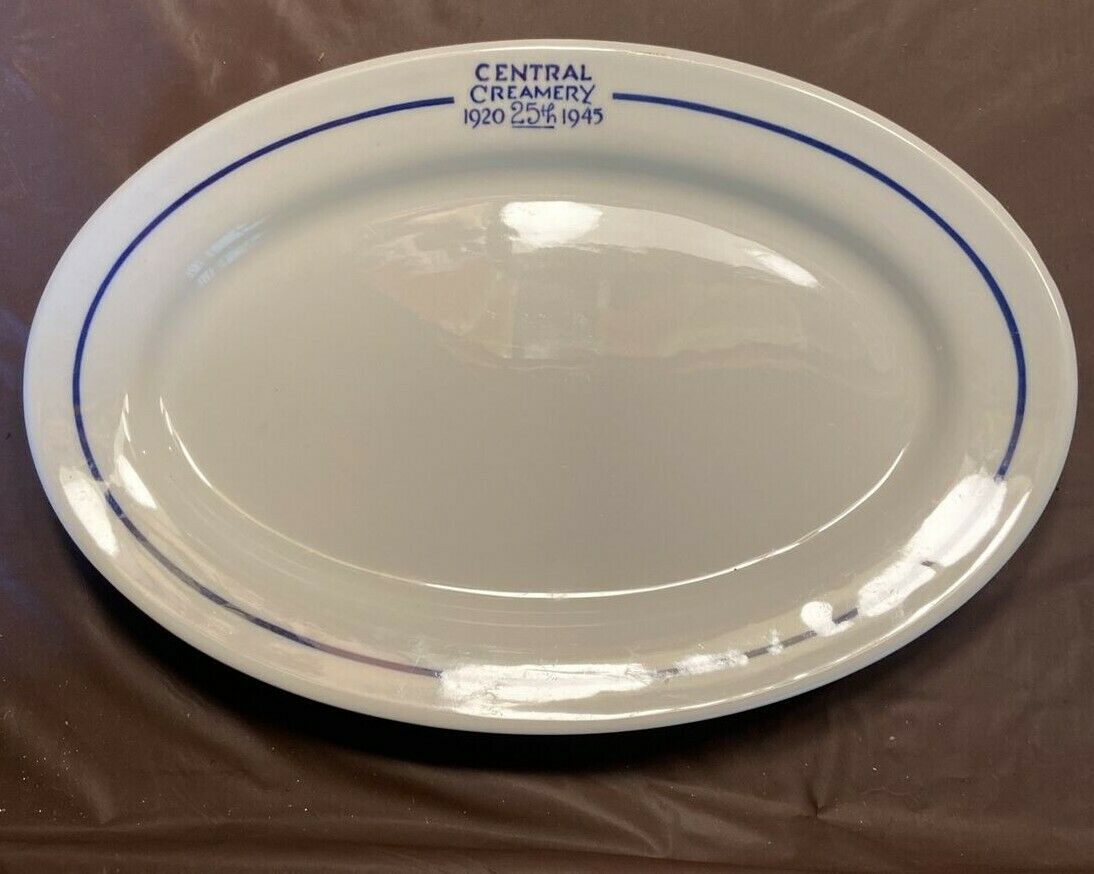 Central Creamery 25th Anniversary Oval Platter Iroquois China Syracuse