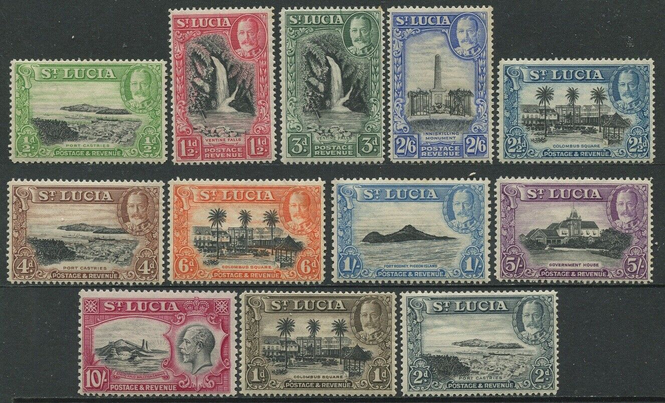 Santa Lucia Series George V 1936/12 Stamps / Views / Mnh 93/104