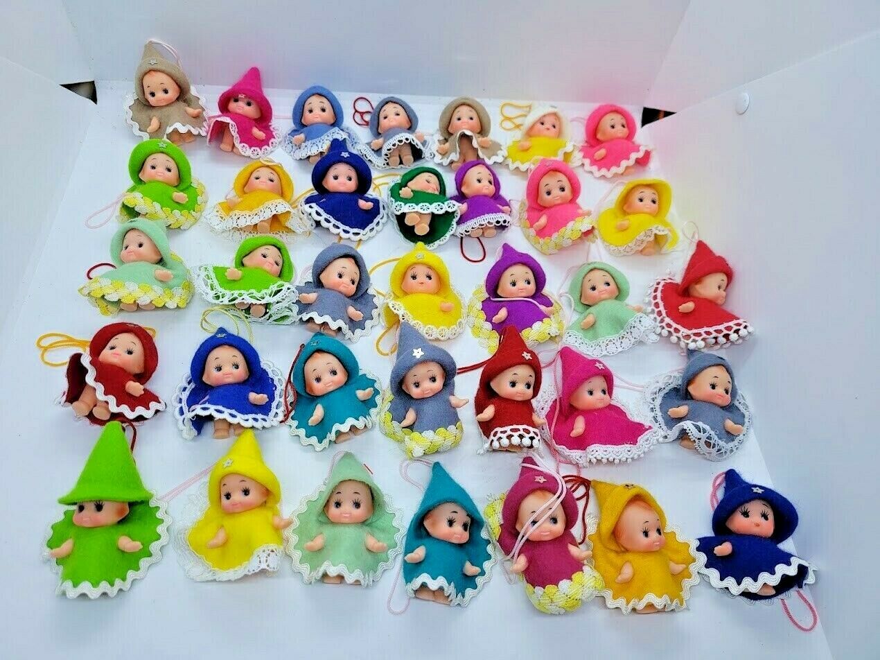 Lot Of 35! Kewpie Dolls Halloween Witches Fairies Decorations Ornaments Adorable