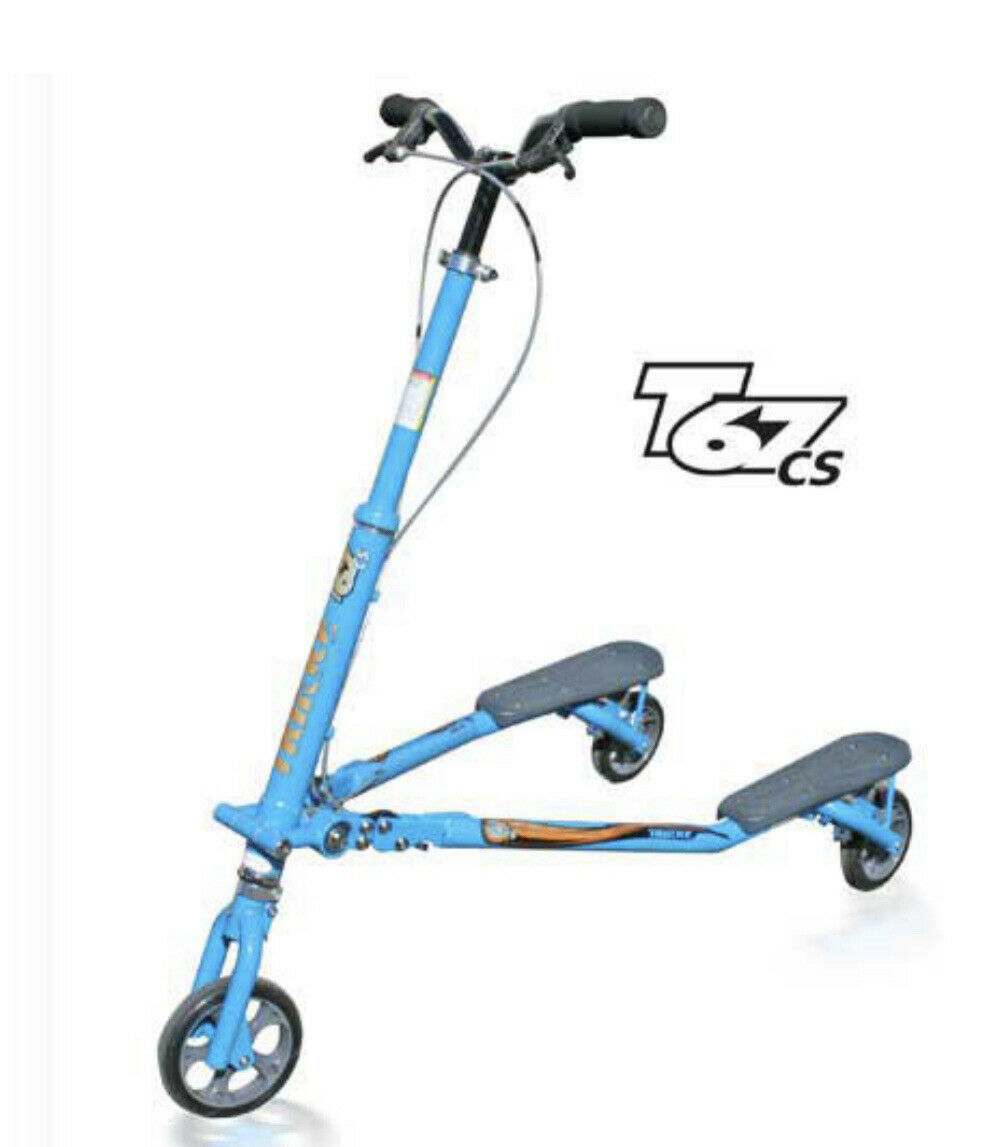 Trikke T67 Cs Carving Scooter 3 Wheel Folding Scooter Blue (upgraded Wheels)