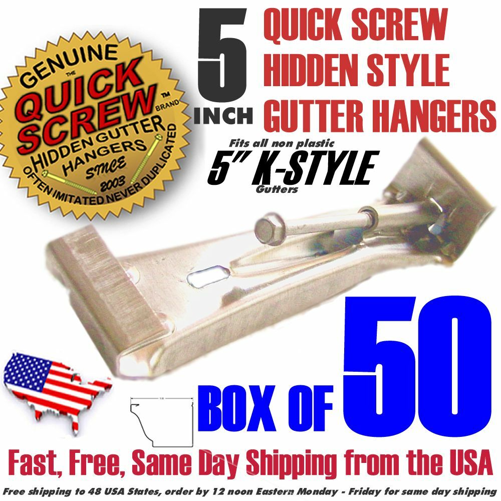 5" Inch Gutter Hanger Bracket Includes Screw  K Style With Clip Box Of 50 Strong