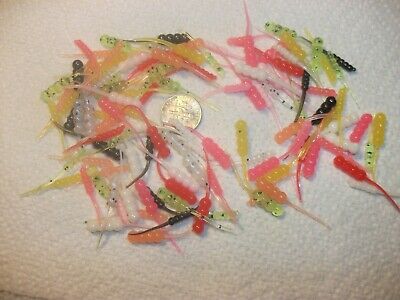100-1 1/8-1 3/8" Mixed Micro-grubs-crappie-soft Pro Fishing Jigs-lures-lot-gills