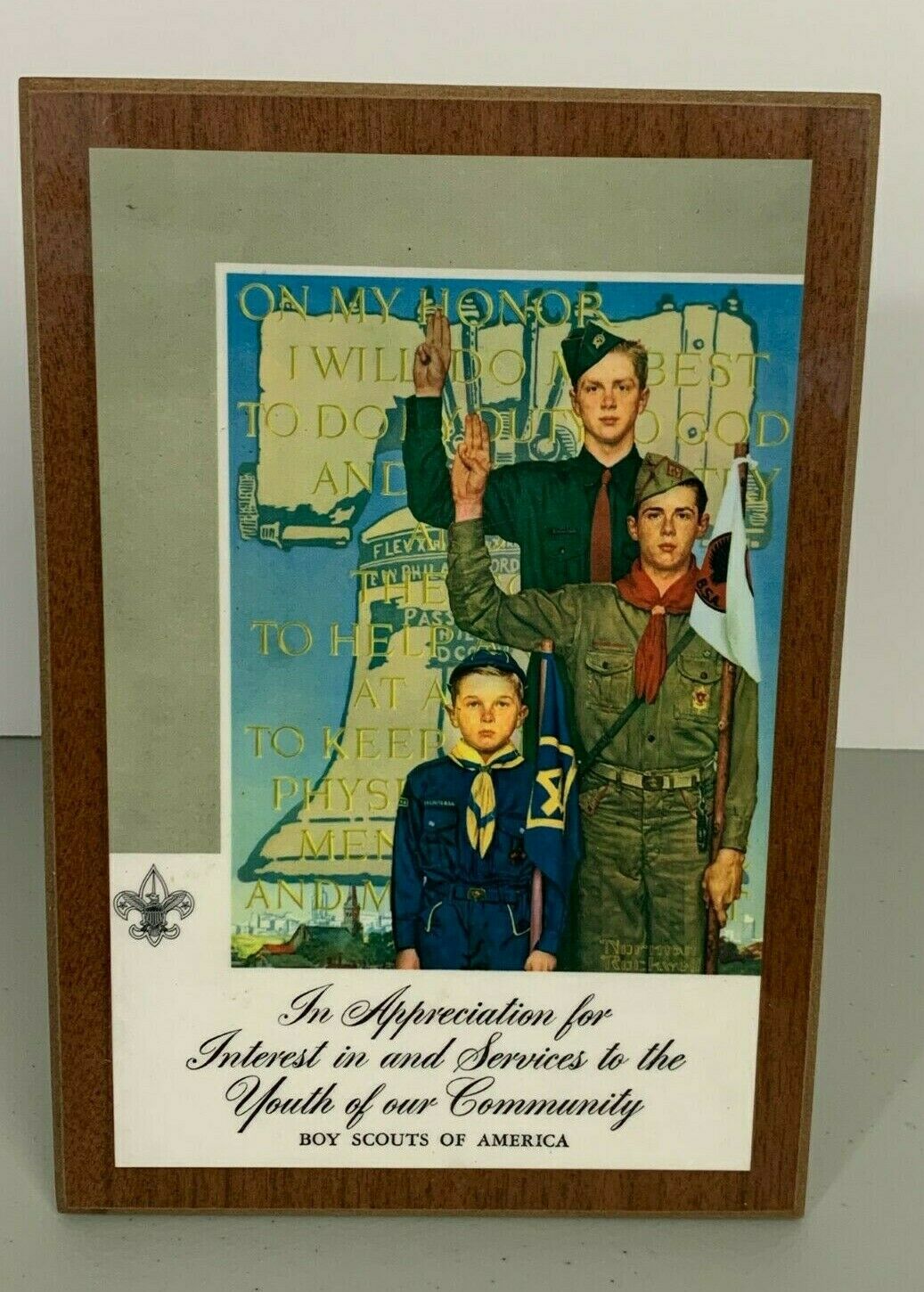 Vintage Boy Scouts Of America In Appreciation Plaque