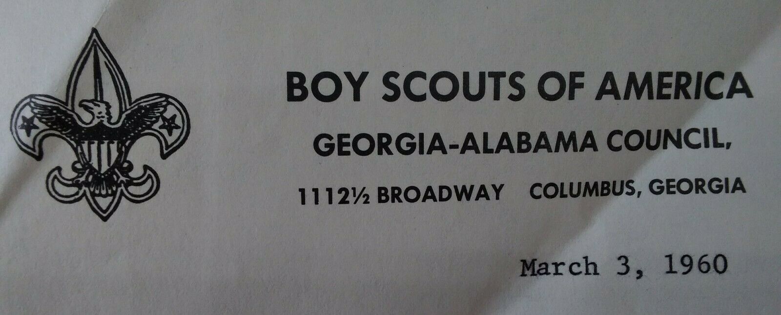 Boy Scouts Letter Columbus Ga Vtg 1960 Nathan Hunter Henry Harris